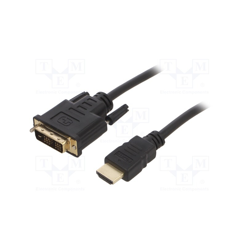 1 pcs x GEMBIRD - CC-HDMI-DVI-6 - Cable, DVI-D (18+1) plug,HDMI plug, PVC, 1.8m, black, 30AWG