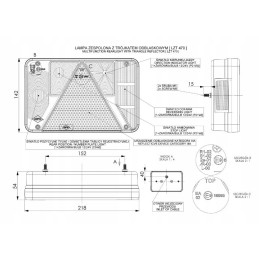 Rear lamp combined with a reflective triangle, right