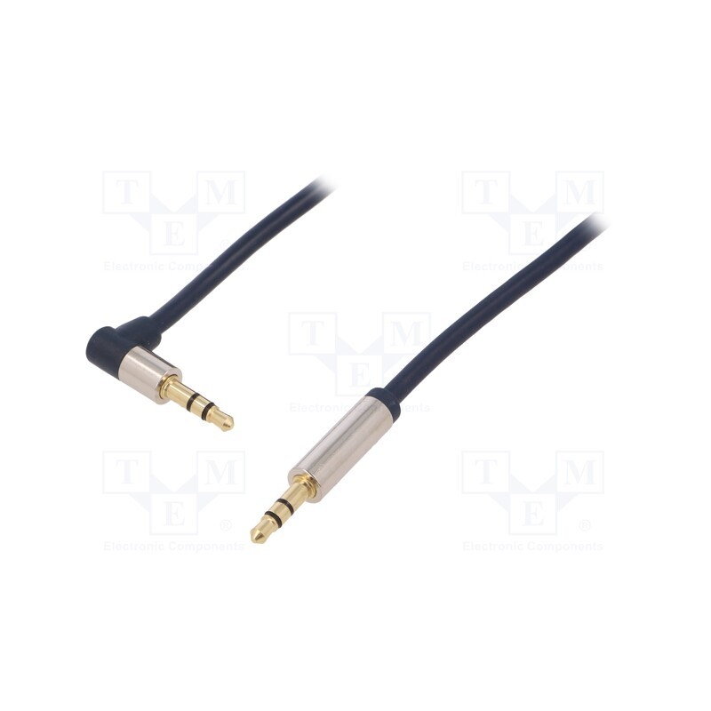 1 pcs x LOGILINK - CA11050 - Cable, Jack 3.5mm 3pin plug,Jack 3.5mm 3pin angled plug, 0.5m