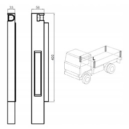 Tipper body post, corner post for the side of the h400