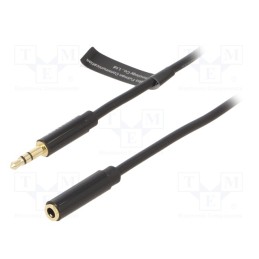 1 pcs x VENTION - BBZBD - Cable, Jack 3.5mm socket,Jack 3.5mm plug, 0.5m, black, PVC