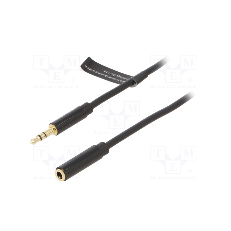 1 pcs x VENTION - BBZBD - Cable, Jack 3.5mm socket,Jack 3.5mm plug, 0.5m, black, PVC