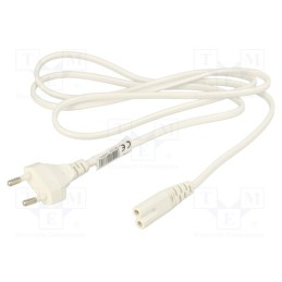 1 pcs x AKYGA - AK-RD-06A - Cable, 2x0.5mm2, CEE 7/16 (C) plug,IEC C7 female, PVC, 1.5m, 2.5A