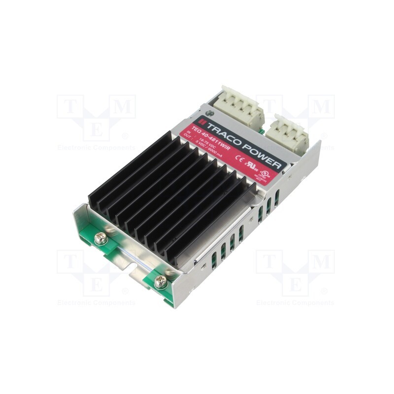 1 pcs x TRACO POWER - TEQ 40-4811WIR - Converter: DC/DC, 40W, Uin: 18÷75V, Uout: 5VDC, Iout: 8A, 275kHz