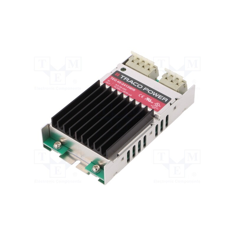 1 pcs x TRACO POWER - TEQ 40-2413WIR - Converter: DC/DC, 40W, Uin: 9.5÷36V, Uout: 15VDC, Iout: 2.67A, 275kHz