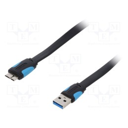 1 pcs x VENTION - VAS-A12-B050 - Cable, OTG,flat,USB 3.0, USB A plug,USB B micro plug, 0.5m