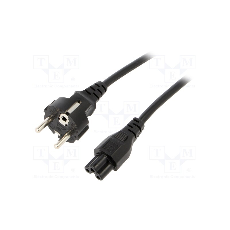 1 pcs x SUNNY - C5E18 - Cable, 3G0.75mm2, CEE 7/7 (E/F) plug,IEC C5 female, PVC, 1.8m