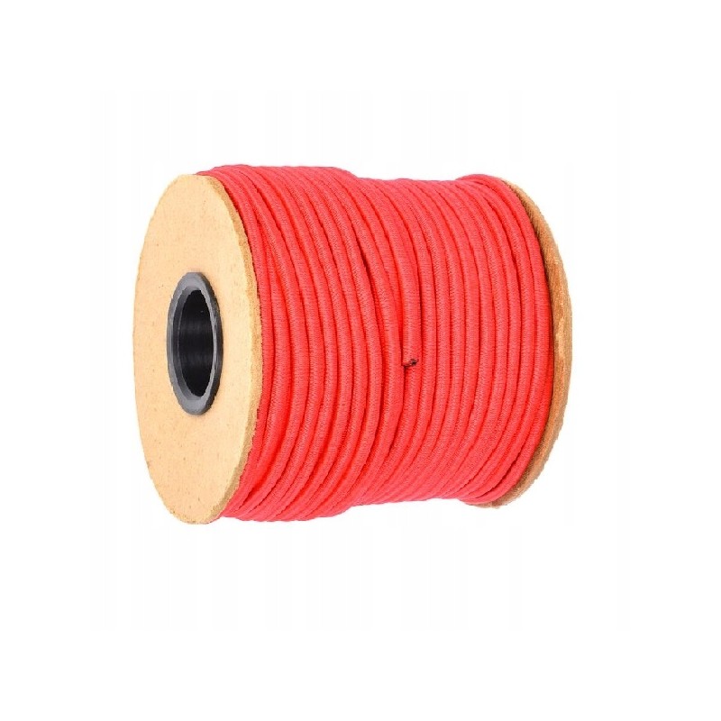 Expander rope, elastic rubber, fi 8mm, red, 10m