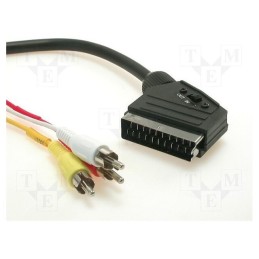 1 pcs x Goobay - 50365 - Cable, RCA plug x3,SCART plug, 3m