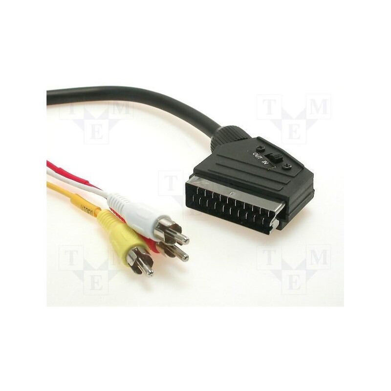 1 pcs x Goobay - 50365 - Cable, RCA plug x3,SCART plug, 3m