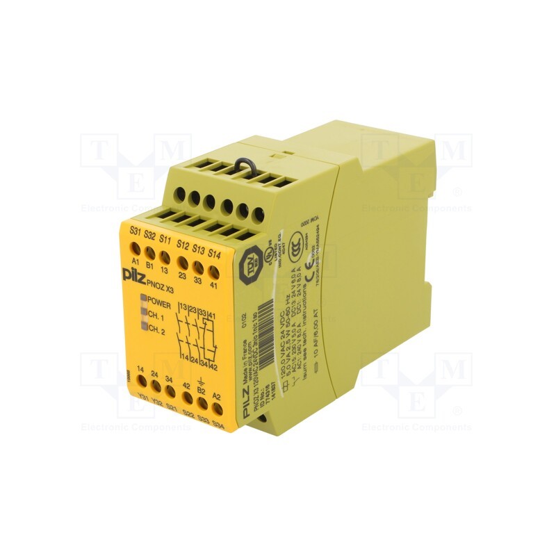 1 pcs x PILZ - 774316 - Module: safety relay, PNOZ X3, 120VAC, 24VDC, -20÷55°C, PNOZ X