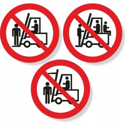 Health and safety warning stickers for forklifts