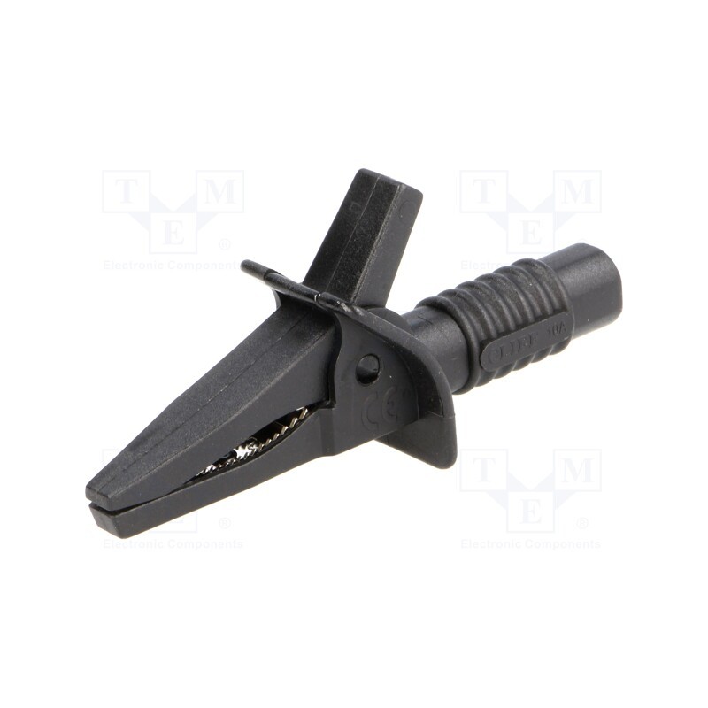 1 pcs x CLIFF - FCR7940 - Crocodile clip, 10A, black, max.25mm, Connection: 4mm socket