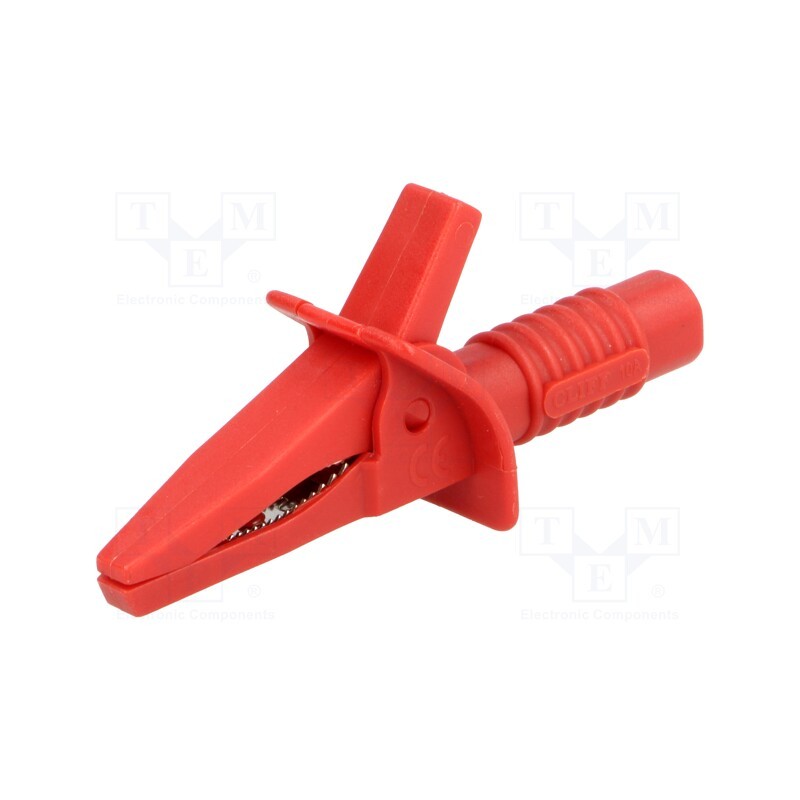 1 pcs x CLIFF - FCR7941 - Crocodile clip, 10A, red, max.25mm, Connection: 4mm socket