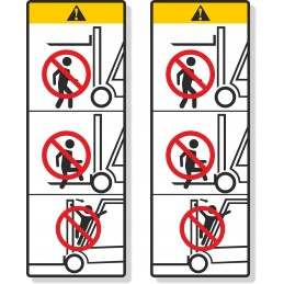 Health and safety warning stickers for forklifts