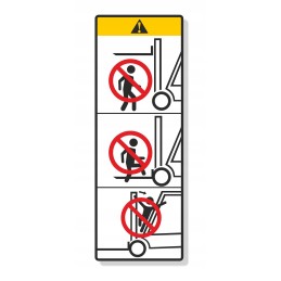 Health and safety warning stickers for forklifts