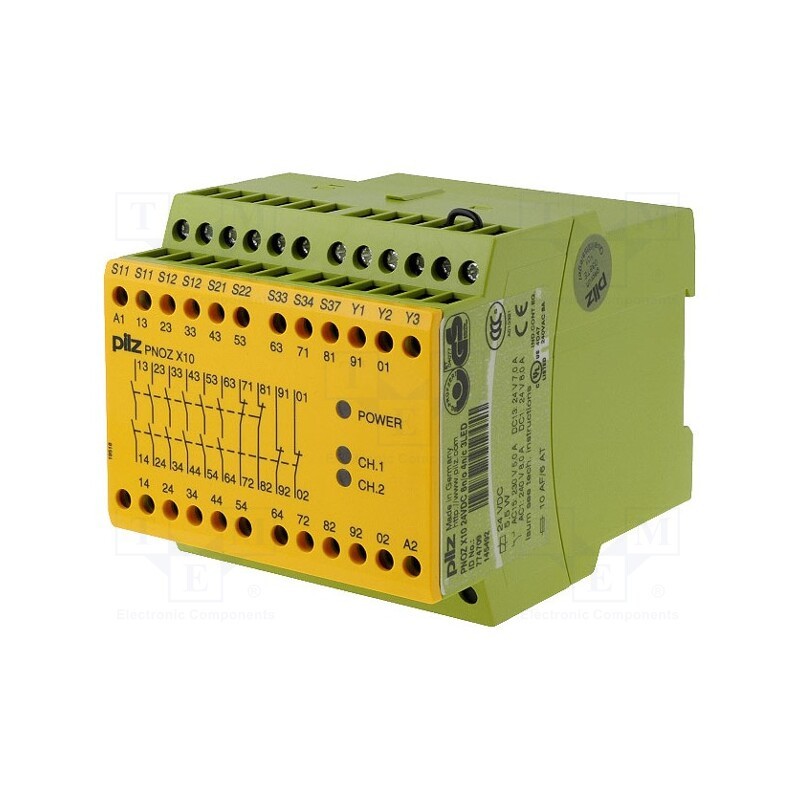 1 pcs x PILZ - 774709 - Module: safety relay, PNOZ X10, Usup: 24VDC, IN: 2, OUT: 10, -10÷55°C