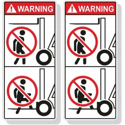 Health and safety warning stickers for forklifts