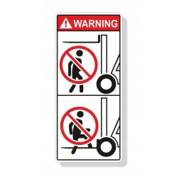 Health and safety warning stickers for forklifts