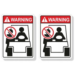 Health and safety warning stickers for forklifts