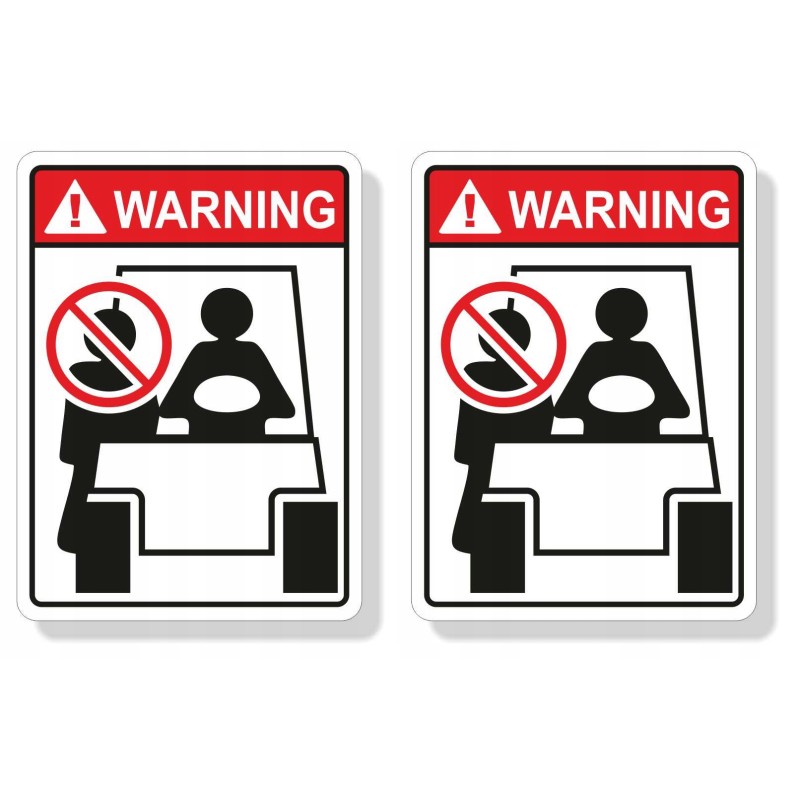 Health and safety warning stickers for forklifts