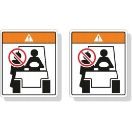 Health and safety warning stickers for forklifts