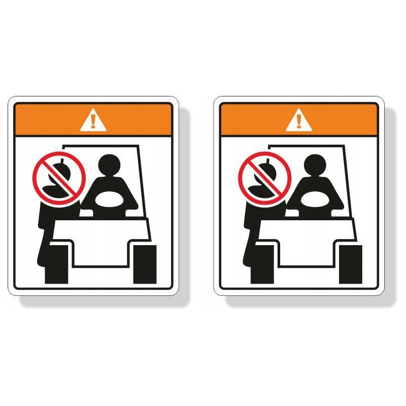 Health and safety warning stickers for forklifts