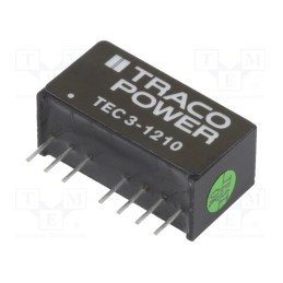 1 pcs x TRACO POWER - TEC 3-1210 - Converter: DC/DC, 3W, Uin: 9÷18V, Uout: 3.3VDC, Iout: 700mA, SIP8