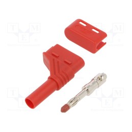1 pcs x HIRSCHMANN T&M - LAS N WS AU RT - Plug, 4mm banana, 24A, 60VDC, red, gold-plated, Contacts: brass