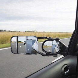 Additional mirror for towing a duo SUV trailer