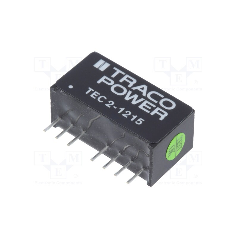1 pcs x TRACO POWER - TEC 2-1215 - Converter: DC/DC, 2W, Uin: 9÷18V, Uout: 24VDC, Iout: 83mA, SIP8, TEC 2