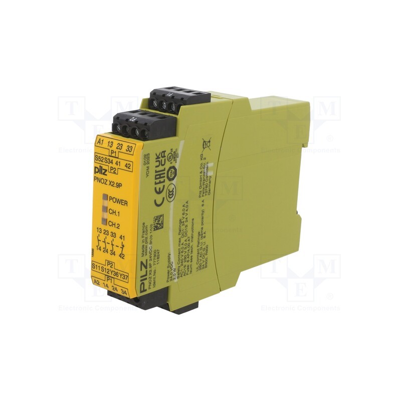 1 pcs x PILZ - 777300 - Module: safety relay, PNOZ X2.9P, Usup: 24VDC, IN: 2, OUT: 4, IP40