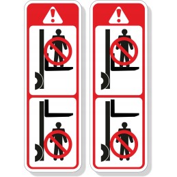 Health and safety warning stickers for forklifts