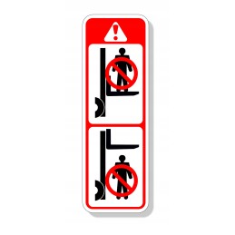 Health and safety warning stickers for forklifts