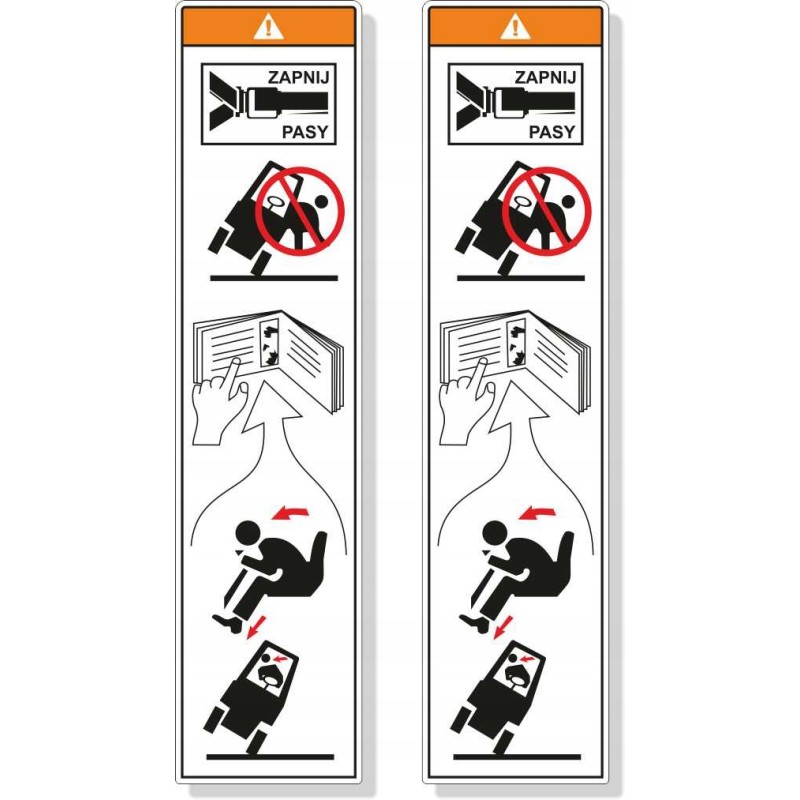 Health and safety warning stickers for forklifts