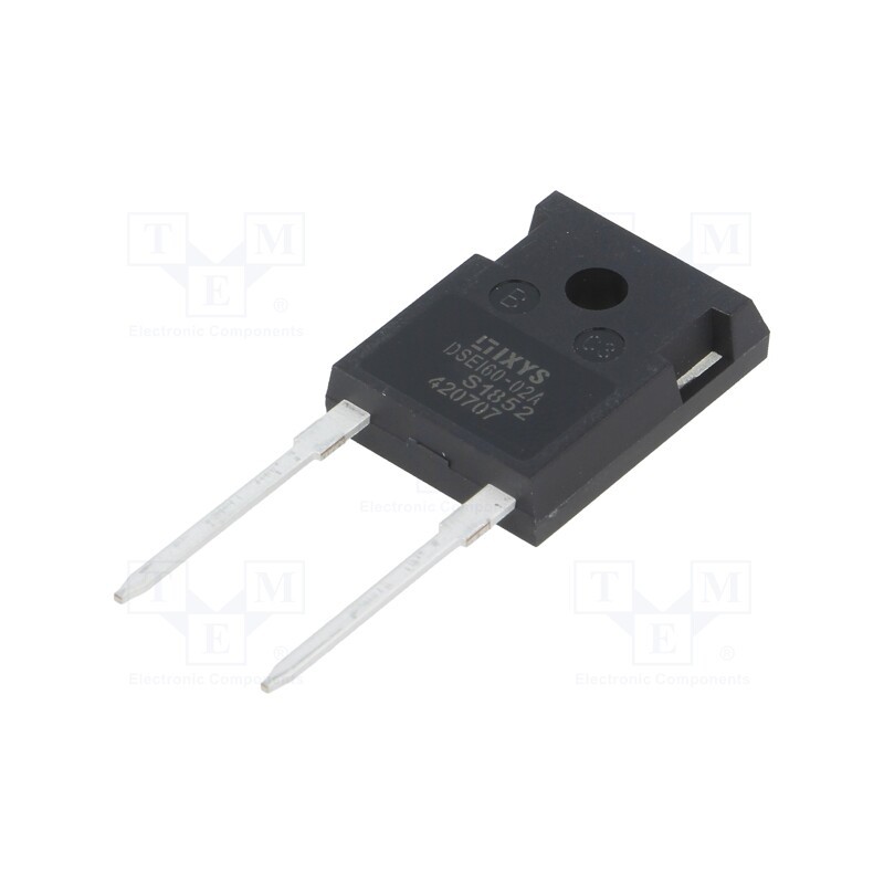 1 pcs x IXYS - DSEI60-02A - Diode: rectifying, THT, 200V, 69A, , Ifsm: 540A, TO247-2, 150W