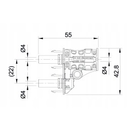 Connector for parallel connections, evo2 azb4 tee