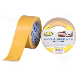 1 rol x HPX - CE5025 - Tape: fixing, W: 50mm, L: 25m, Thk: 80um, double-sided, white