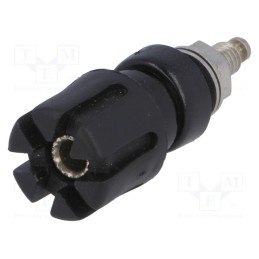 1 pcs x SCHu00dcTZINGER - POL 1994 NI / SW - Socket, 4mm banana, 25A, 60VDC, 50mm, black, nickel plated