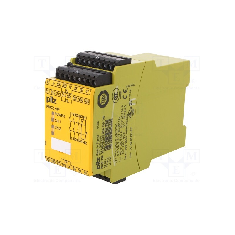 1 pcs x PILZ - 777313 - Module: safety relay, PNOZ X3P, Usup: 24÷240VAC, Usup: 24÷240VDC