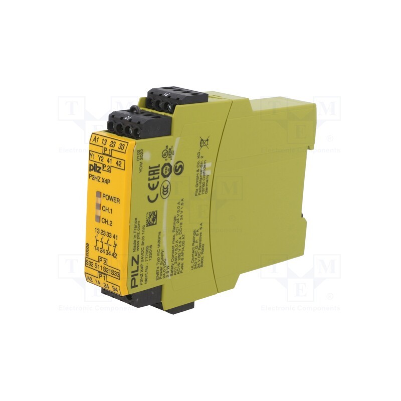 1 pcs x PILZ - 777355 - Module: safety relay, P2HZ X4P, Usup: 24VDC, IN: 2, OUT: 4, -25÷55°C