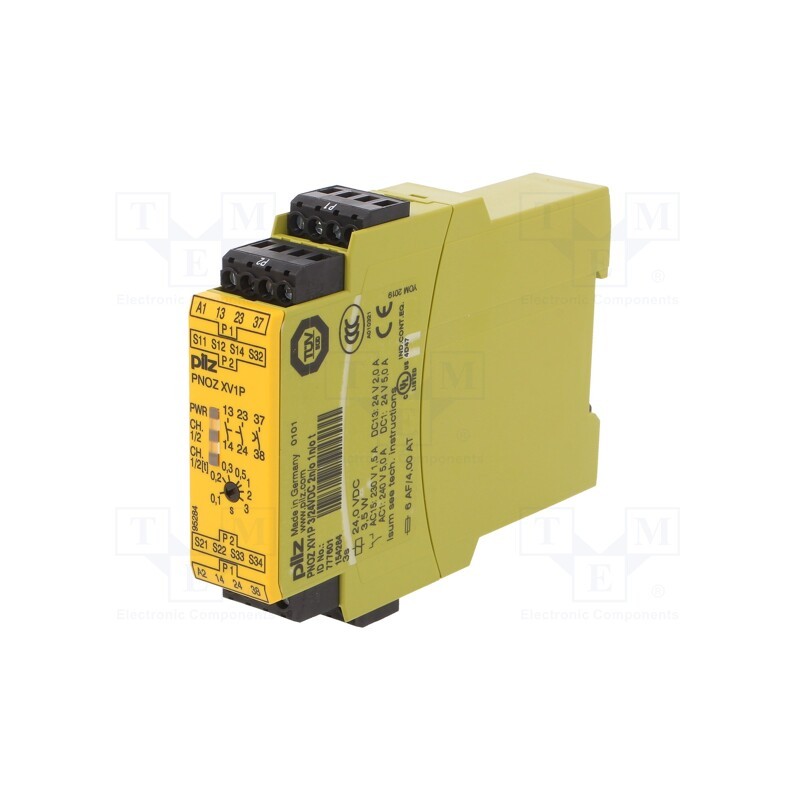 1 pcs x PILZ - 777601 - Module: safety relay, PNOZ XV1P, Usup: 24VDC, IN: 5, OUT: 3, -10÷55°C