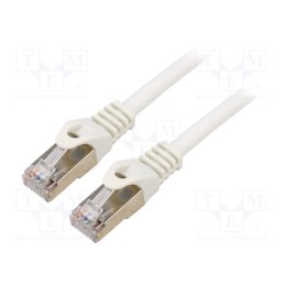 1 pcs x GEMBIRD - PP6A-LSZHCU-W-10M - Patch cord, S/FTP, 6a, solid, Cu, LSZH, white, 10m, 27AWG, Cablexpert
