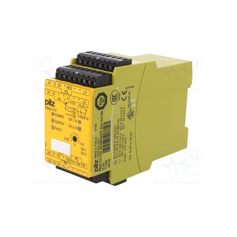 1 pcs x PILZ - 777949 - Module: safety relay, PSWZ X1P, Usup: 24÷240VAC, Usup: 24÷240VDC