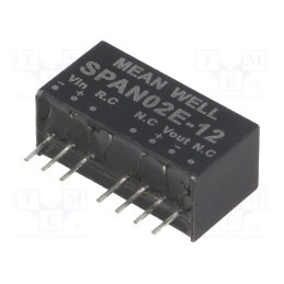 1 pcs x MEAN WELL - SPAN02E-12 - Converter: DC/DC, 2W, Uin: 4.5÷9V, Uout: 12VDC, Iout: 0÷167mA, SIP8