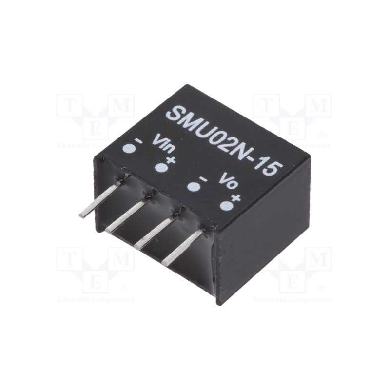 1 pcs x MEAN WELL - SMU02N-15 - Converter: DC/DC, 2W, Uin: 21.6÷26.4V, Uout: 15VDC, Iout: 27÷133mA