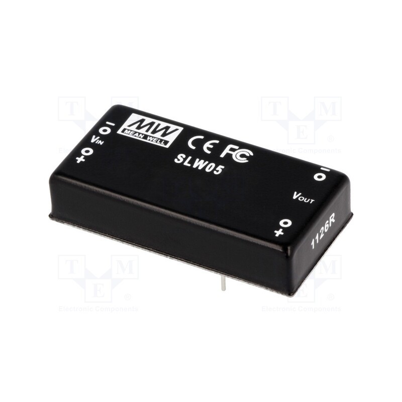 1 pcs x MEAN WELL - SLW05C-12 - Converter: DC/DC, 5W, Uin: 36÷72V, Uout: 12VDC, Iout: 416.66mA, 2'x1'
