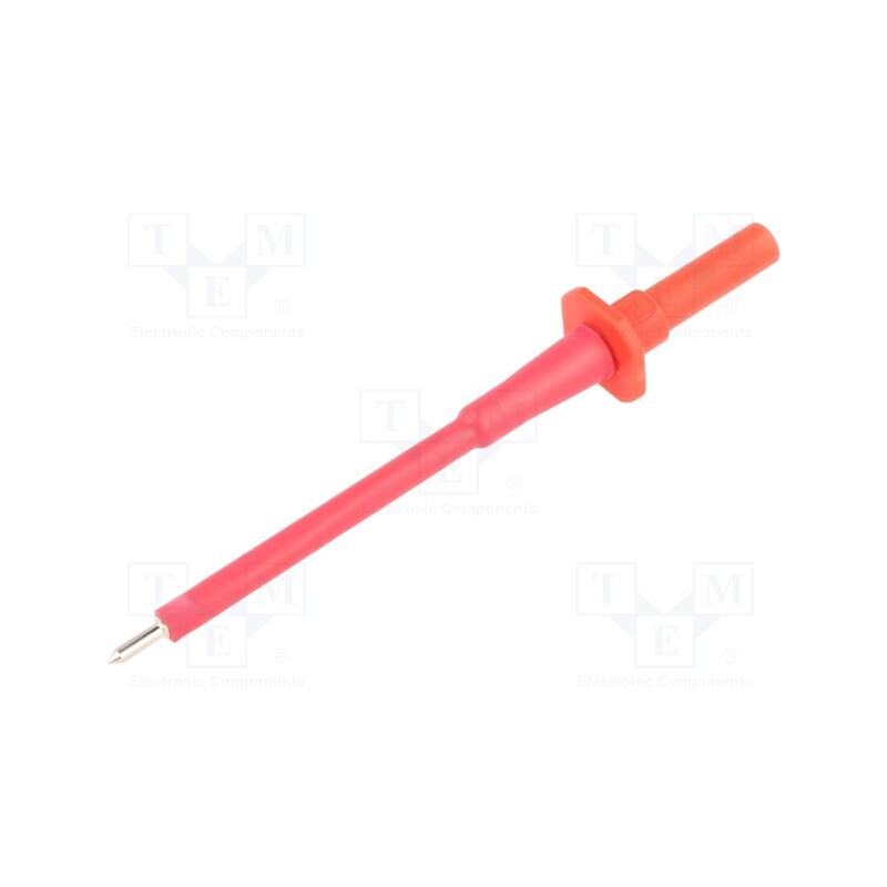 1 pcs x SCHu00dcTZINGER - SPS 2700 NI / RT - Probe tip, 10A, red, Socket size: 4mm, Plating: nickel plated, 5mΩ