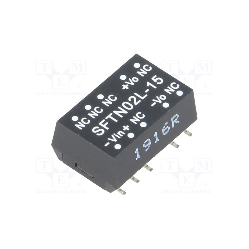 1 pcs x MEAN WELL - SFTN02L-15 - Converter: DC/DC, 2W, Uin: 4.5÷5.5V, Uout: 15VDC, Iout: 27÷133mA, SMD