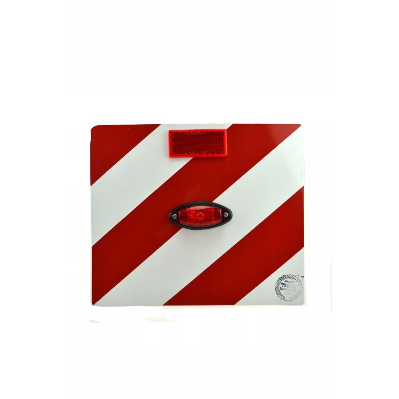 Oversized warning sign with light